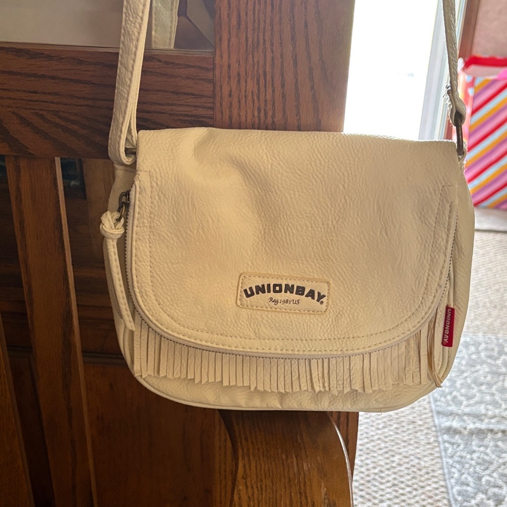 UNIONBAY Cream Fringe Crossbody Purse